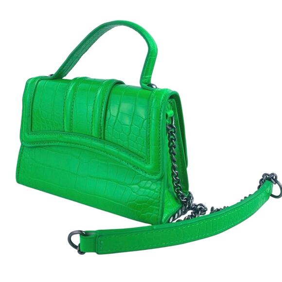 Zara Kelly Green Faux Leather Vegan Crossbody Chain Strap Mini Bag Handbag OS - Picture 2 of 5